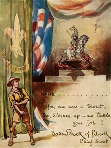 Design for Scouts Enrolment Card, 1944 by Robert Baden Powell