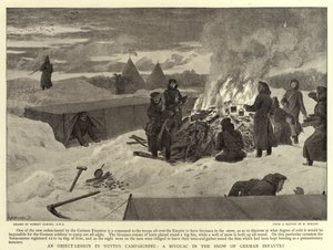 An Object-Lesson in Winter Campaigning, A Bivouac in the Snow of German Infantry by Robert Barnes