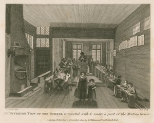 An interior view of the school connected with and under a part of what was formerly John Bunyan