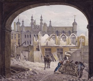 Demolition of Guildhall Chapel, London