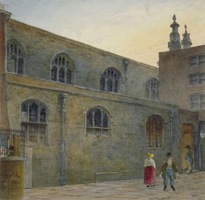 North side of Guildhall Chapel showing the entrance to Cutthroat Alley, City of London, 1820