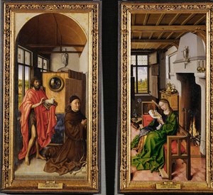 Saint John Baptist and the Franciscan theologian Heinrich von Werl and Saint Barbara