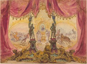 Stage Set with Paintings and Statues