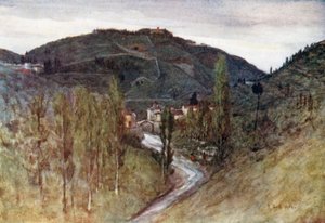 The Valley of the Mugnone, Below Fiesole, with Monte Rinaldini, and the Ponte Alla Badia