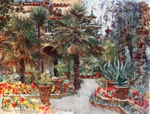 Tulips and Wistaria in Spring-Time, in the Garden of a Florentine Villa