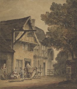 Figures Outside the Boar Inn