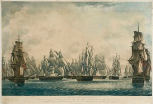 Repulse of Linois by the China Fleet... Ships in the Fleet Making Sail in Pursuit of the Retreating Enemy