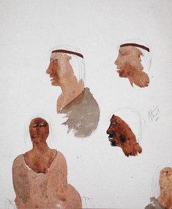 Fuegian Types, c.1832 by Robert Fitzroy