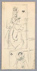 Street Scene, Italy (recto); Two Enframed Views of Women on Playing Cards (verso), 1882