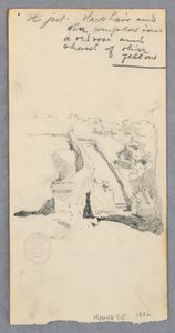 View From a High Site Looking Down into City (recto); Woman holding a Jar (verso), 1882