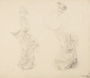 Study of Two Female Figures for Moods to Music Mural by Robert Frederick Blum