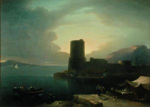 The Promontory of Posilipio, in the Bay of Naples, with Mount Vesuvius in the Background by Robert Freebairn
