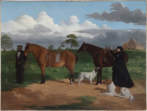 Mrs Adolphus Sceales with Black Jimmie on Merrang Station by Robert Hawker Dowling