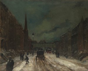 Street Scene with Snow (57th Street, NYC)