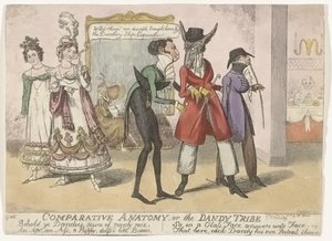 Caricature of the Dandies in Bath by Robert Isaac Cruikshank