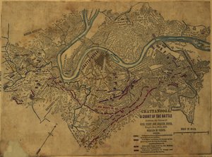 Chattanooga: A Chart of the Battle Between the Forces of Generals Grant and Braxton Bragg, Fought November 24-25, 1863 by Robert Knox Sneden