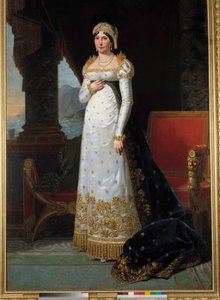 Full-length portrait of Laetitia Bonaparte (Letizia Maria Ramolino) (1750-1836), Madame Mere. Painting by Robert Lefevre (1813). Versailles, Musee du Chateau