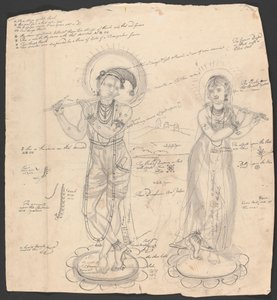 A Man and a Woman Playing Flutes by Robert Mabon