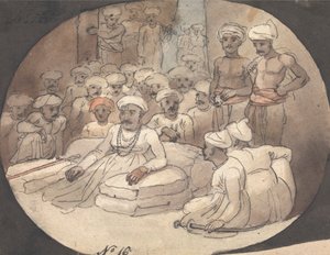 Sketch of Mahaji Sindia in His Tent by Robert Mabon