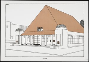 Halles, from Une Cite Moderne, Dessins de Rob Mallet-Stevens Architecte, 1987 by Robert Mallet Stevens
