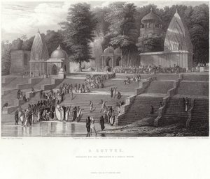 A Suttee, preparing for the immolation of a hindoo widow