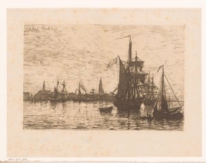 View of Antwerp with Ships in the Foreground