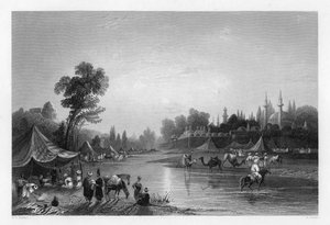 The Barrada River, the Ancient Pharpar, Damascus, Syria, 1841