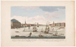 View of the Neva River in Saint Petersburg, Looking Downstream