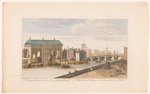 View of the Custom House and the Essex Bridge over the River Liffey in Dublin (A Prospect of the Custom House, and Essex Bridge, Dublin)