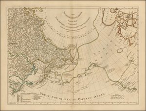 1775 Map - The Russian Discoveries, from the Map Published by the Imperial Academy of St. Petersburg by Robert Sayer