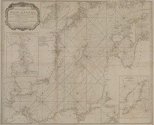 A new and accurate chart of the Baltic or East Sea showing the islands, rocks and shoals with their marks, light-houses, soundings and sailing channels by Robert Sayer