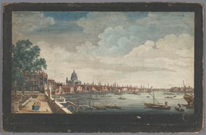 View of London Bridge over the River Thames from Somerset Gardens (series: London)