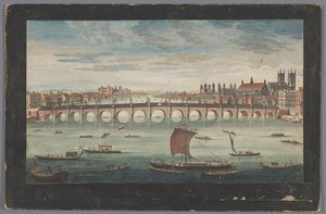 View of Westminster Bridge Over the River Thames in London, Seen from the North Side