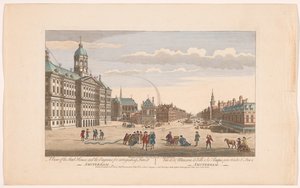 View of the Town Hall in Amsterdam with Firefighters on the Dam