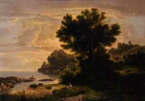 Landscape with Family by Lake, 1858