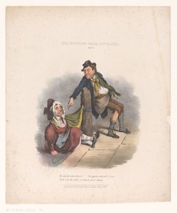 Caricature with Drunken Man and Woman by Robert Seymour (attributed to)