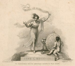 Invitation to a Ball at Ranelagh Gardens, Millbank, London, 1 June 1803 by Robert Smirke