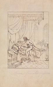 Study of a Woman Sleeping in Her Chamber and a Man Standing Over Her Bed by Robert Smirke