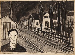 The Suicide. Sketch by Robert Storm Petersen