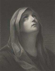 Head of the Virgin Looking Up to the Right, after Reni, 1869 by Robert Trossin