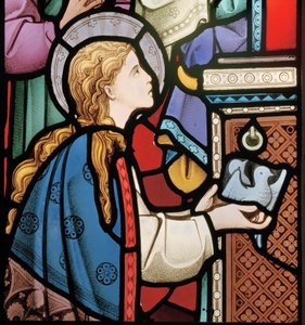 Mary offering doves at the temple (detail)