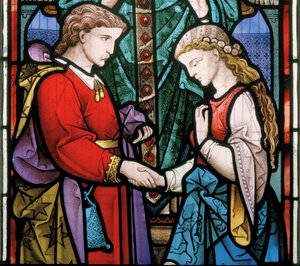 Westbury, All Saints, The Sacrament of Marriage, 1864, self portrait