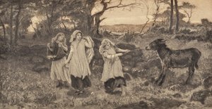 Three Girls and a Donkey by Robert Walker Macbeth