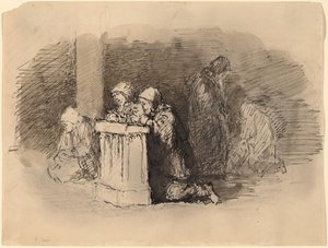 Praying Figures in a Church, Florence by Robert Walter Weir