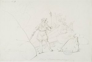 Ilmarinen Forging the Sampo; Original Drawing for the Series 