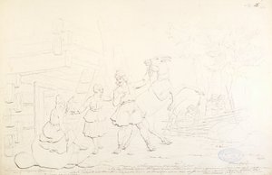Lemminkäinen and the Hiisi Elk; Original Drawing for the Series "Kalevala, Finnish National Epic, Depicted in Drawings by R.W. Ekman"