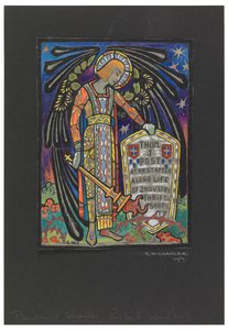 Design for Stained Glass Memorial Window to Thomas J. Post