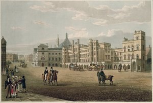 View of the House of Lords and Commons, from Old Palace Yard, pub. 1821 by Colnaghi und Co.