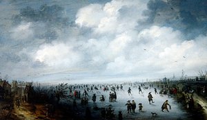 A Winter Scene by Robert van den Hoecke