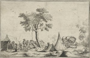 Encampment with a Pointed Tent by Robert van den Hoecke
